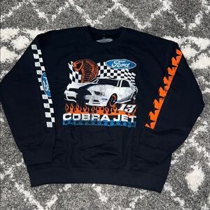 NWOT Ford Cobra Jet Black Sweatshirt with Racing Graphics